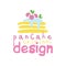Pancake original logo design, emblem for confectionery, candy shop, restaurant, bar, cafe, menu, sweet shop vector