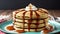 Pancake Paradise Dive into the Marshmallow Pancake Delight.AI Generated