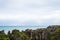 Pancake rocks, West coast, New Zealand. Cloudy day