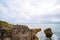 Pancake rocks, West coast, New Zealand. Cloudy day