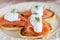 Pancake with salmon and sourcream