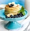 Pancake stack with blueberry and butter