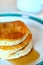 Pancake stack on white plate