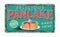 Pancake vintage rusty metal sign