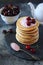 Pancakes with cherry yoghurt and fresh cherries