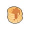 Pancakes with chocolate pixel art isolated. 8 bit sweet Vector illustration
