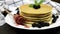 Pancakes with fresh blackberries