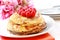 Pancakes with fresh raspberries