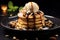 Pancakes with ice cream and nuts