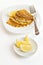 Pancakes with lemon slices