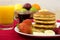 Pancakes, Maple Syrup and Fruit Breakfast