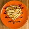 pancakes on a plate orange watered chocolate