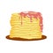 Pancakes. Raspberry jam. Pancake week. Spring festival meeting. isolated on white background. Vector illustration