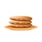 Pancakes stack on beige plate realistic vector illustration