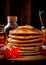 Pancakes stack with maple syrup. Gnerative Ai image