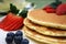 Pancakes with Strawberries and Blueberries