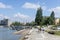 Pancevo, Serbia 4. May 2020.: Sports rowers are going on the training on the river with their kayaks in the hands