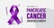 Pancreatic cancer awareness month campaign banner. Vector illustration of purple ribbon and text