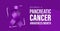 Pancreatic cancer awareness month campaign banner. Vector illustration of purple ribbon and text