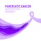 Pancreatic cancer awareness month paper cut concept. Paper art purple ribbon - November health care symbol