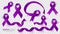 Pancreatic Cancer Awareness Month. Purple Color Ribbon Isolated On Transparent Background. Vector Design Template For