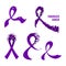 Pancreatic cancer awareness purple ribbon collection set