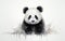 Panda Against a White Background -Generative Ai