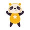 Panda Animal Superhero with Eye Patch Dressed in Costume Vector Illustration