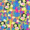 Panda background pattern.Dynamic petals in the wild. Ideal for printing on fabrics and paper, T-shirts, dresses.Neon