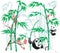 Panda and Bamboo illustration.