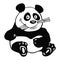 Panda bamboo outline