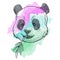 Panda BAMBOO watercolor vector illustration