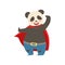 Panda Bear Animal Dressed As Superhero With A Cape Comic Masked Vigilante Character