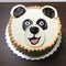 Panda Bear Cake With Chocolate Frosting And Cream Icing