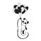 Panda bear cute animal english alphabet letter J with cartoon baby illustrations