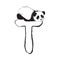 Panda bear cute animal english alphabet letter T with cartoon baby illustrations