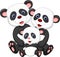 Panda bear family cartoon