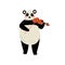 Panda Bear Playing Violin, Cute Cartoon Animal Musician Character Playing Musical Instrument Vector Illustration