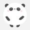 Panda bear round icon. Black and white. Kawaii animal. Cute cartoon character. Funny baby face with eyes, nose, ears. Kids print.