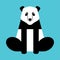 Panda china bear isolated. Wild animal Vector illustration.