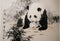 Panda,Chinese realistic brushwork