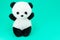 Panda doll black and white, black rim of eyes