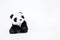 Panda doll black and white, black rim of eyes,panda toy for kid on white