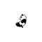 Panda doll logo. cute Bear cartoon mascot simple character illustration
