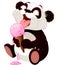 Panda eating ice cream