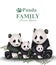Panda family Vector. Cute animals detailed illustrations