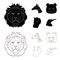 Panda, giraffe, hippopotamus, penguin, Realistic animals set collection icons in black,outline style vector symbol stock