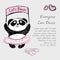 Panda Girl ballet dancer, vector illustration background