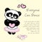 Panda Girl ballet dancer, vector illustration background