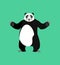 Panda Happy Emoji. Chinese bear merry emotion isolated